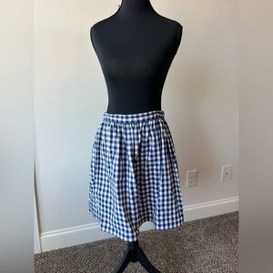 ORGANIC Organic Cotton Blue Gingham Women's Pleated Mini Skirt Size 6